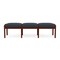 Lesro Lenox Wood 3 Seat Bench Wood Frame, Mahogany, RS Night Sky Upholstery LW3001 - alternate 1